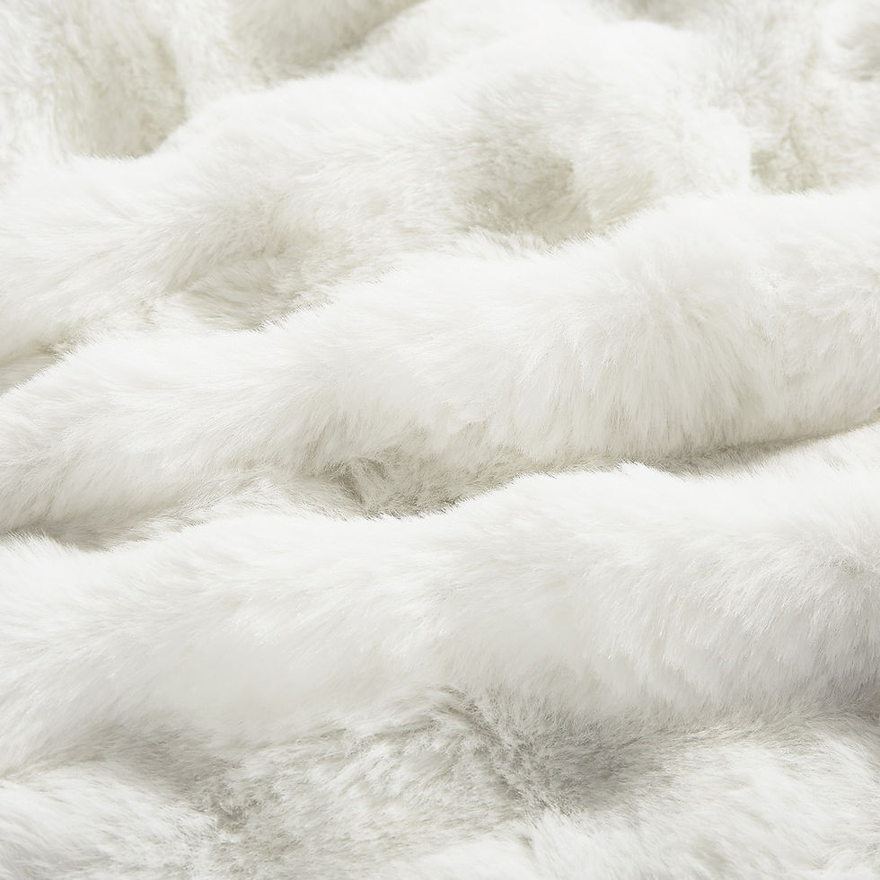 Thumbnail: Fluffy White Faux Fur Comforter Set
