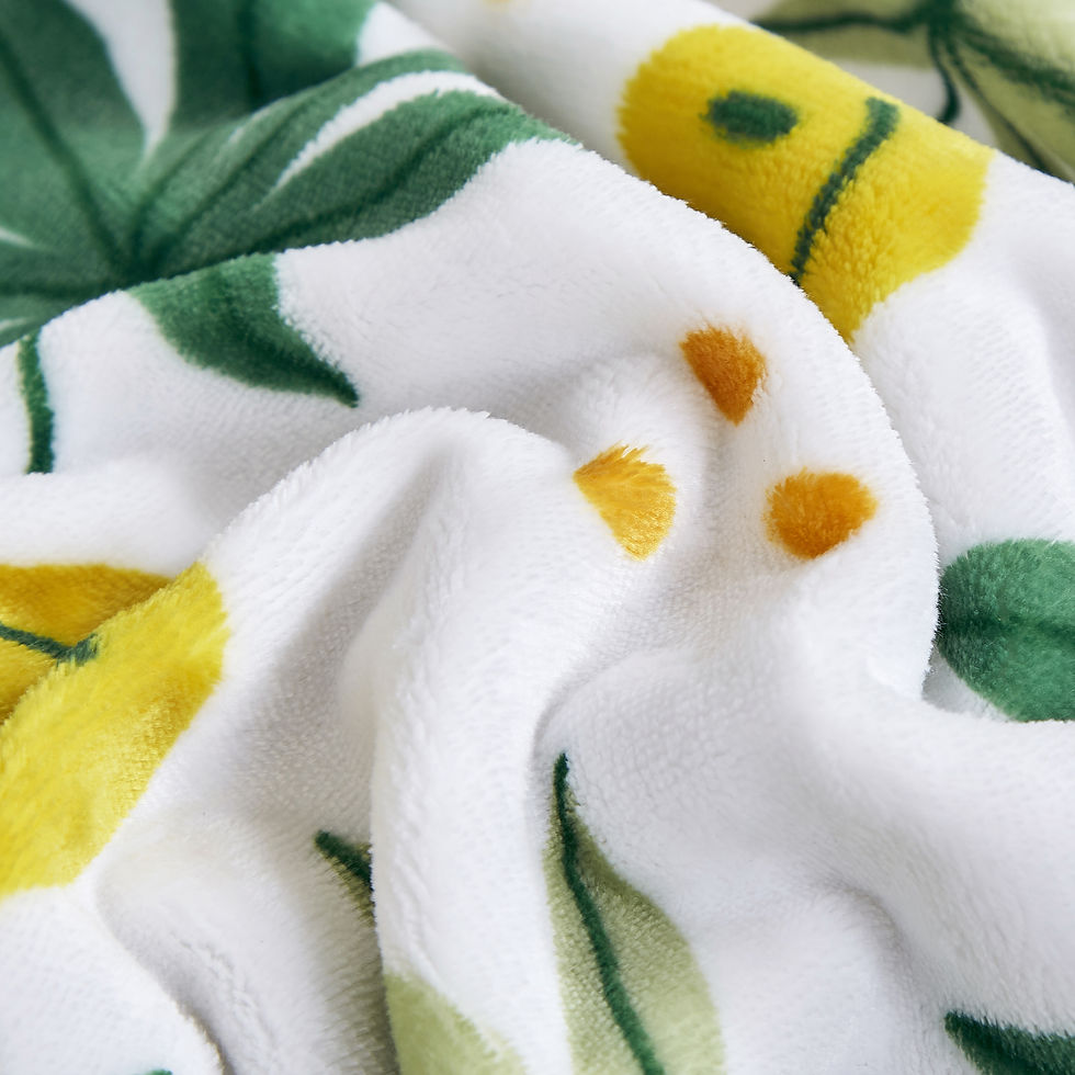 Thumbnail: Leaf & Smiley Face Fleece Throw Blanket