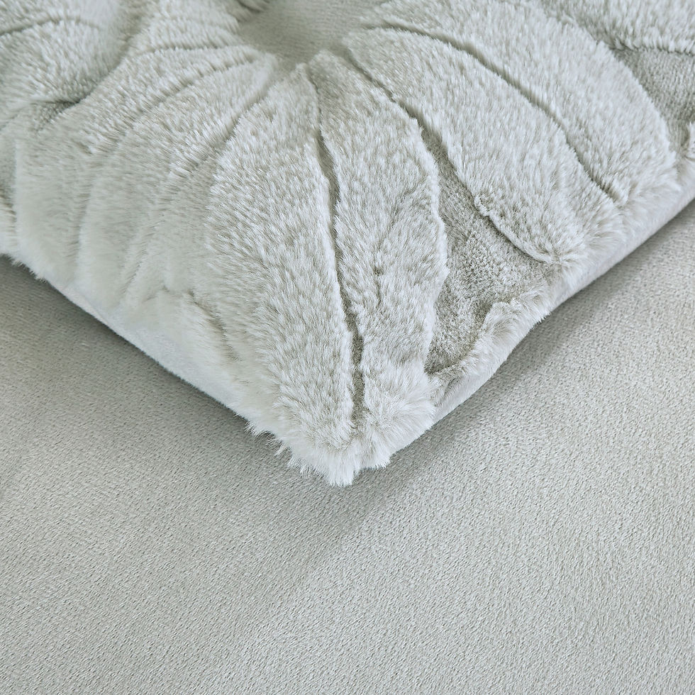 Thumbnail: Luxury Gray Faux Fur Comforter Set