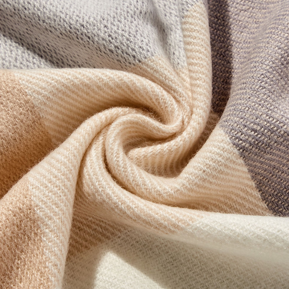Thumbnail: Mauve Plaid Knit Throw Blanket