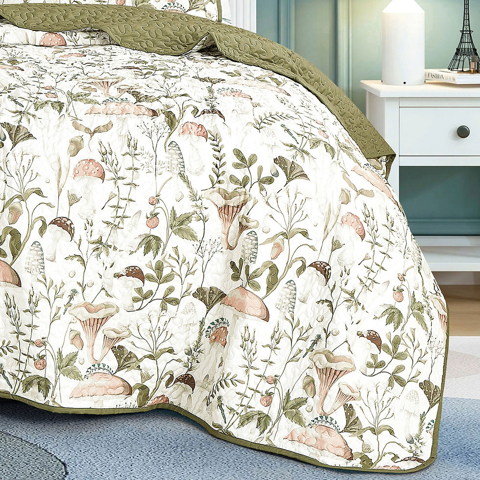 Thumbnail: Olive Green Bedspread Set