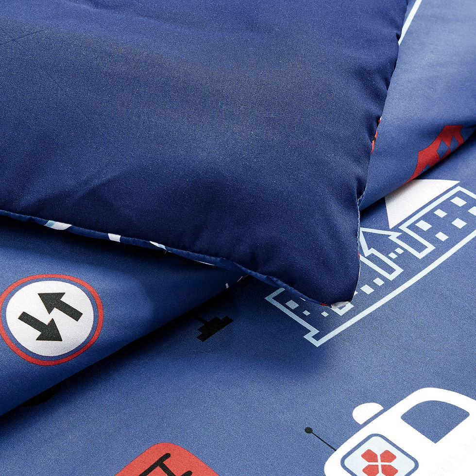 Thumbnail: Fire Truck Navy Blue Kids Comforter Set