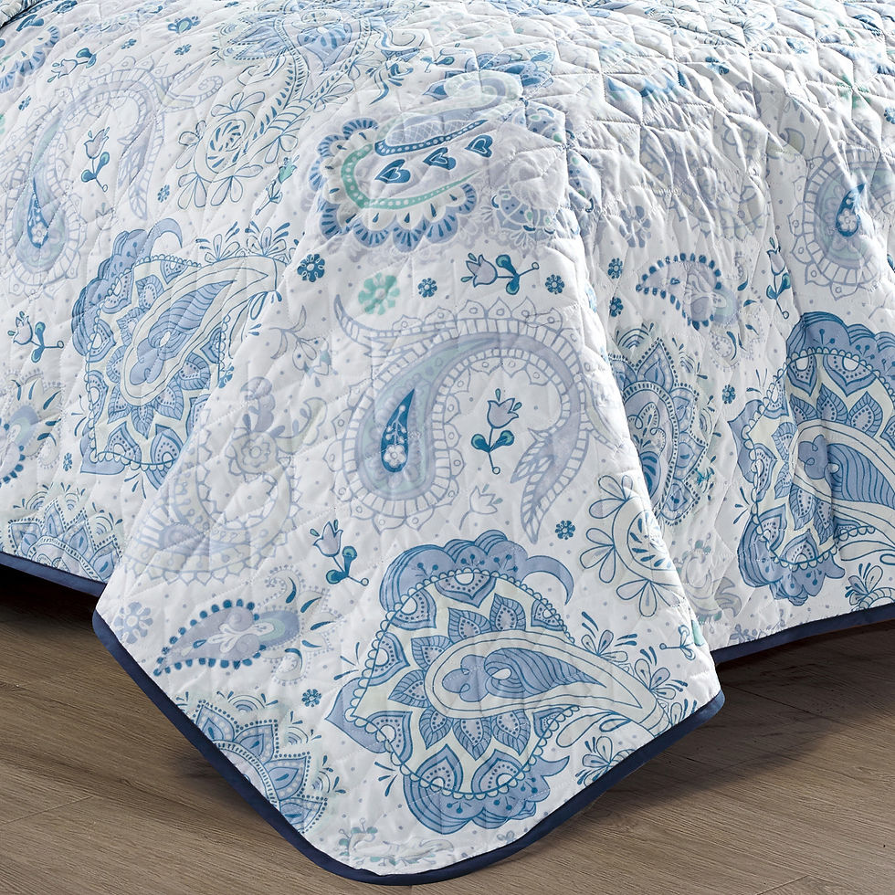 Thumbnail: Blue Paisley Quilt Set