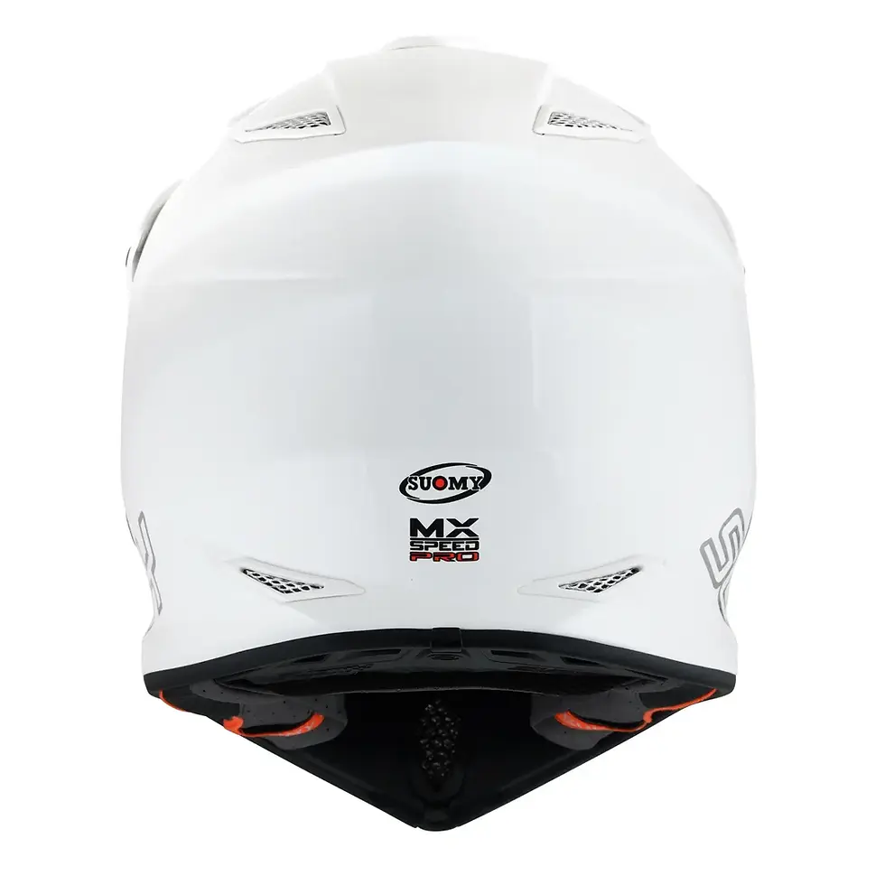 Thumbnail: Close-up of Suomy MX Speed Solid White Helmet interior featuring Coolmax comfort liner and reinforced chin strap.