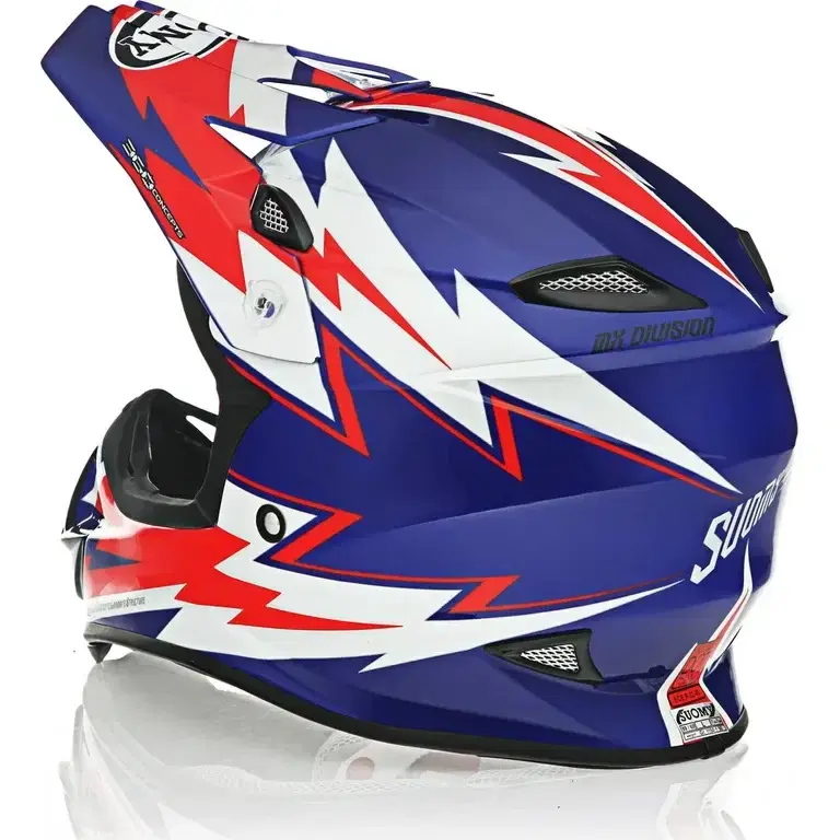 Thumbnail: Side profile of SUOMY MX Jump Rainstorm Helmet highlighting ventilation design and high-gloss Rainstorm pattern.