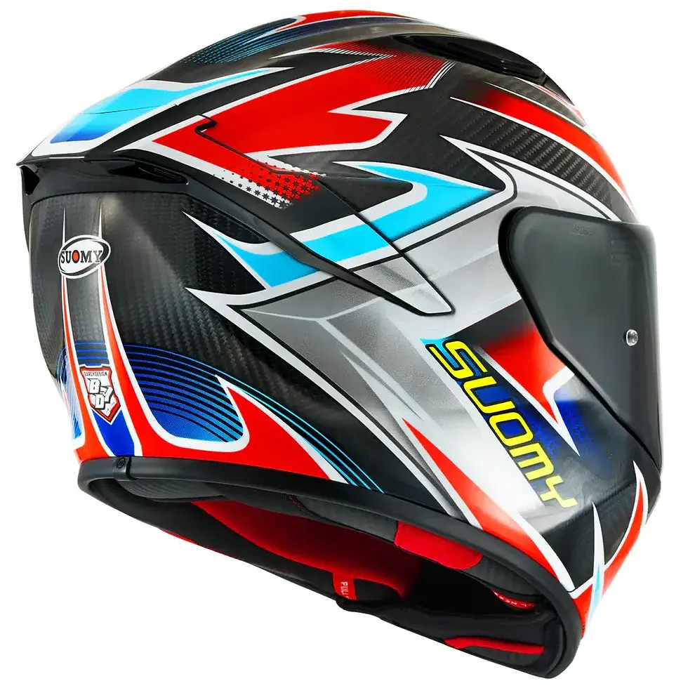 Thumbnail: Top view of Suomy TX-PRO Flat Out helmet emphasizing aerodynamic channels and glossy finish.
