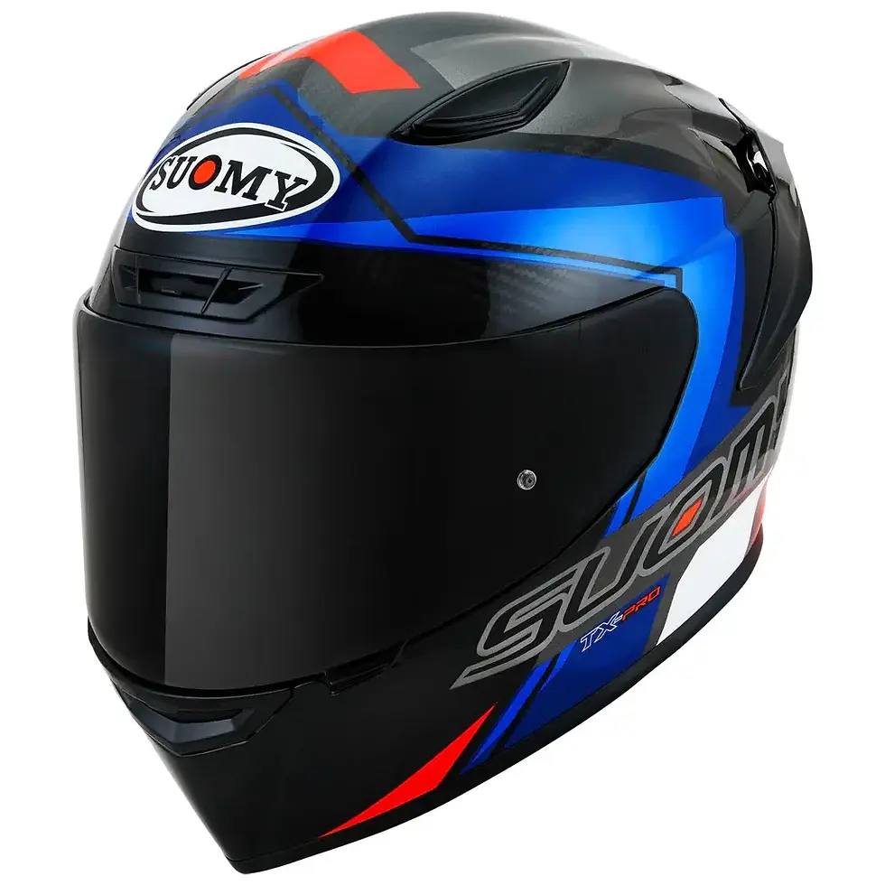 Thumbnail: Front view of Suomy TX-PRO Glam Blue Helmet showing clear visor and chin vent system for maximum airflow.