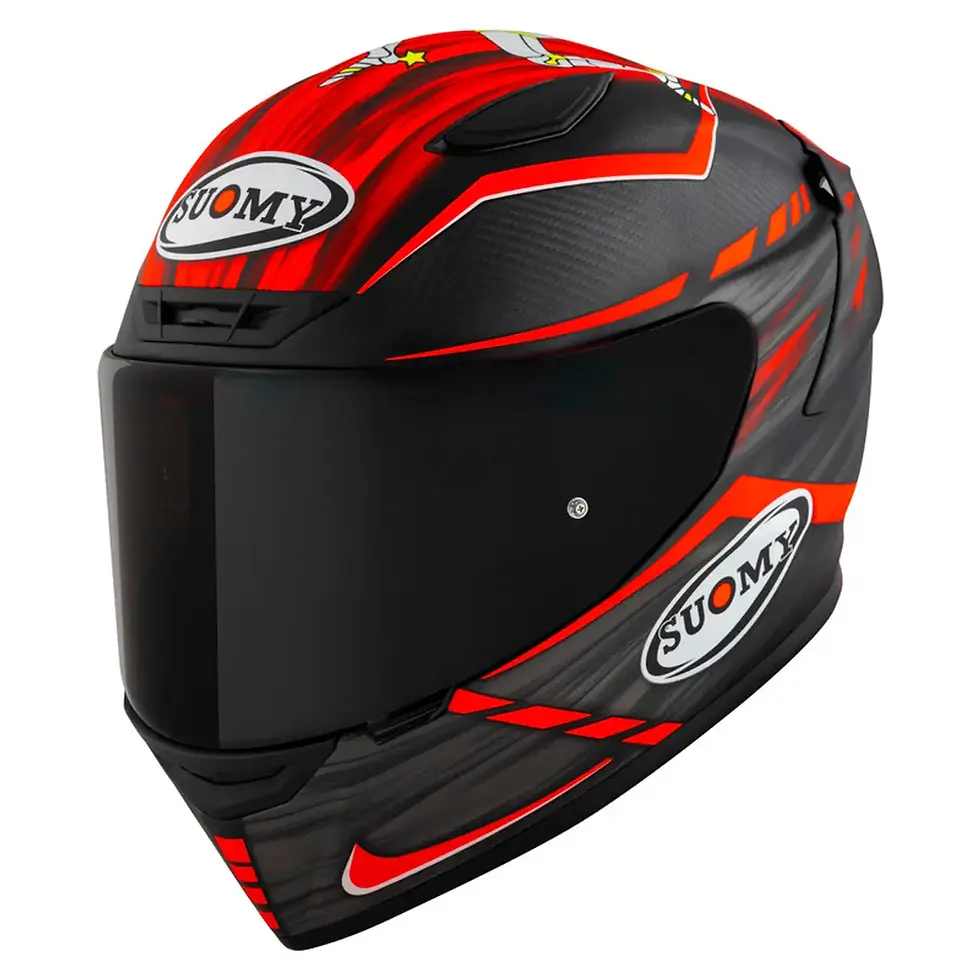 Thumbnail: Suomy TX-Pro Johnson Replica Helmet – Red Matt, featuring aerodynamic racing shell with matte red finish and Johnson graphics