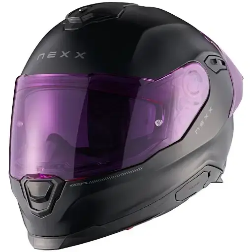 NEXX Y100R Subsonic Matte Purple Sport Touring Motorcycle Helmet – DOT ECE, featuring aerodynamic full-face design and matte