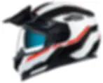 Nexx Vilijord Continental White Black Red Modular Adventure Helmet featuring a flip-up dual sport design with DOT and ECE cer