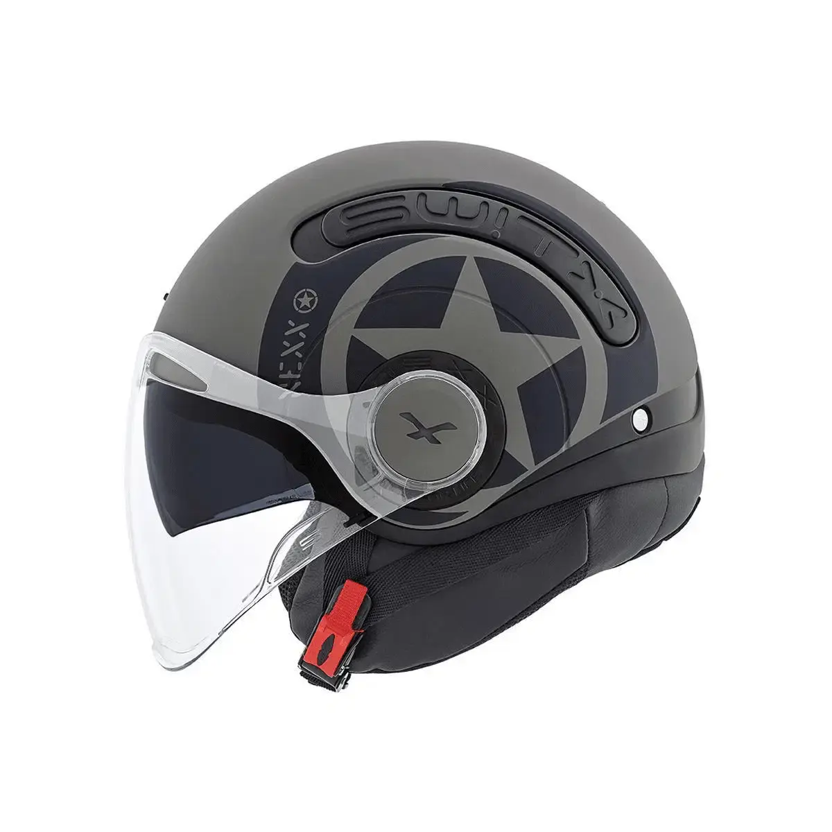 NEXX SX10 Hero Concrete Open-Face Motorcycle Helmet featuring rugged and stylish urban design with matte grey concrete finish