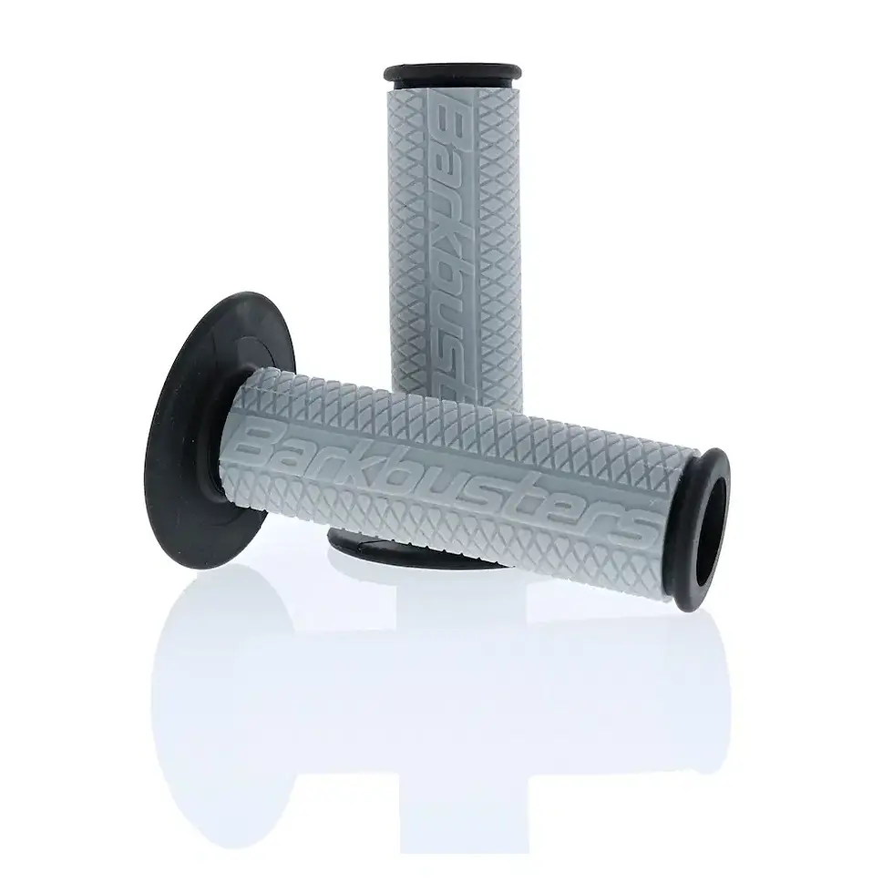 Thumbnail: Barkbusters open-end motorcycle grips in black rubber design, offering durable texture and comfortable control feel.