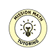 a yellow border with Mission math tutoring written on it around a yellow circle with a lightbulb
