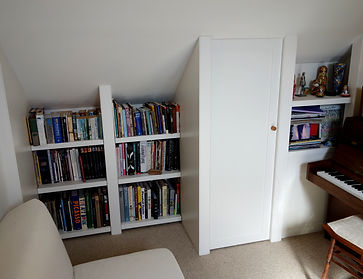 Storage and access in space created by utilizing space in the eaves