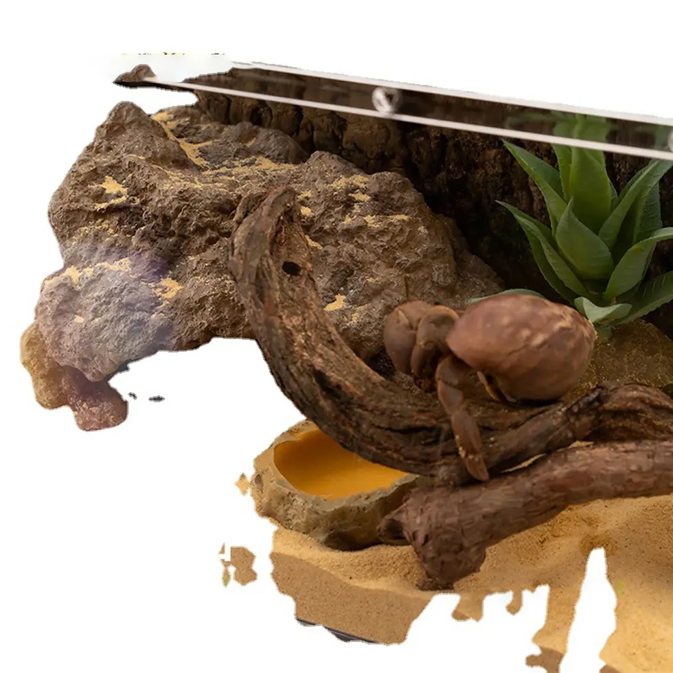 Miniatura: Resin Reptile Hide Cave Artificial Decoration Lizard Snake Turtle Shelter Hide R