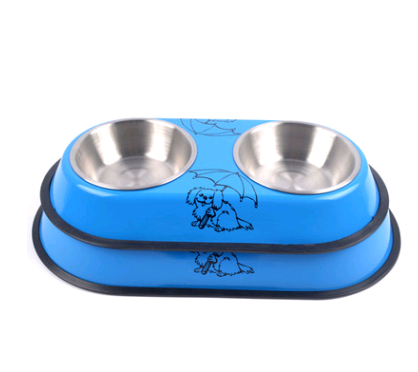 High-Quality Stainless Steel Double Dog Bowl Set