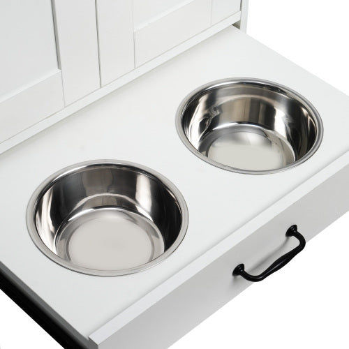 Thumbnail: Dog Feeding Station, Dog Food Locker With Hidden Dog Bowl, Adjustable Panel, Hoo