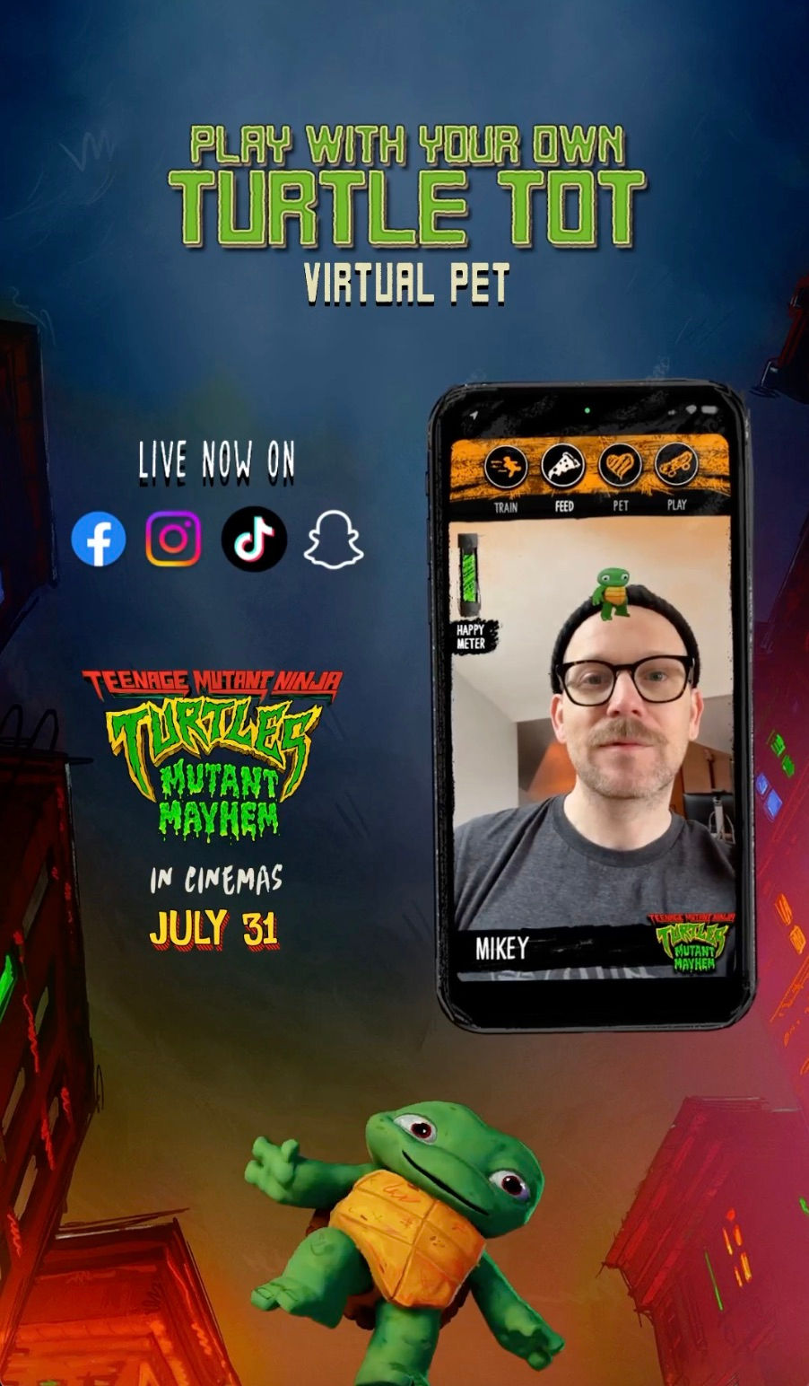 Discover Playful Virtual Pets with the Turtle Tots Filter