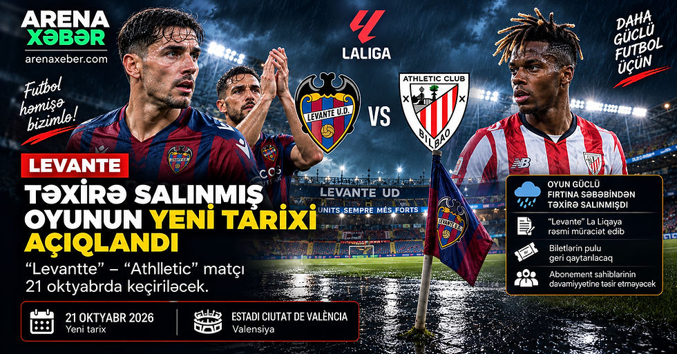 Levante Athletic Bilbao matçının yeni tarixi açıqlandı