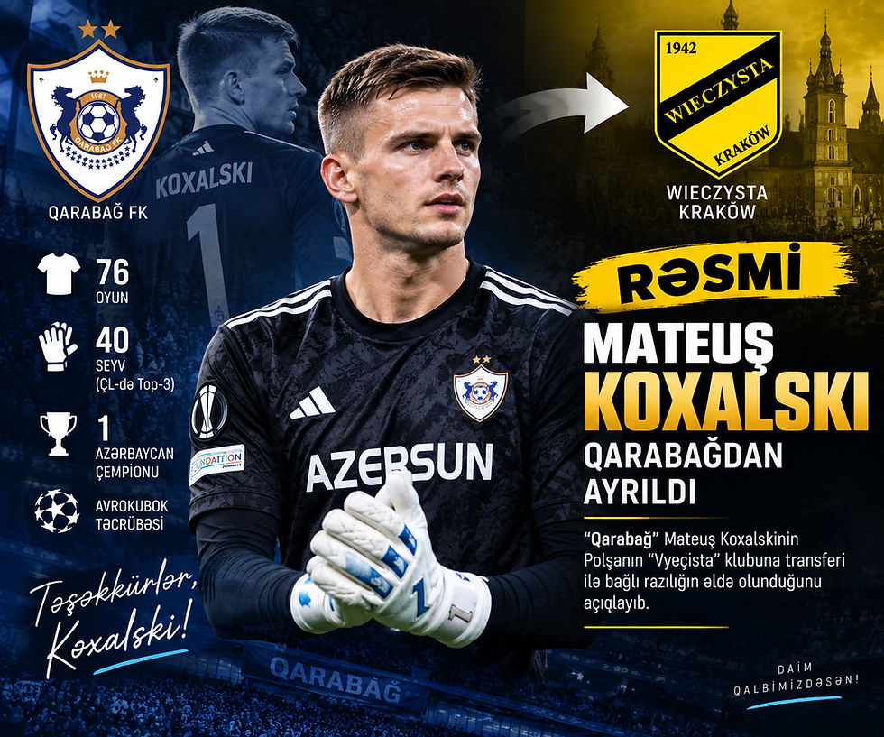 Qarabağdan ayrılan polşalı qapıçı Mateuş Koxalski