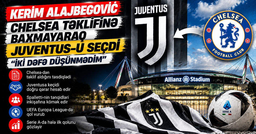 Juventus futbolçusu Kerim Alajbegović Chelsea təklifi və Luciano Spalletti barədə danışıb