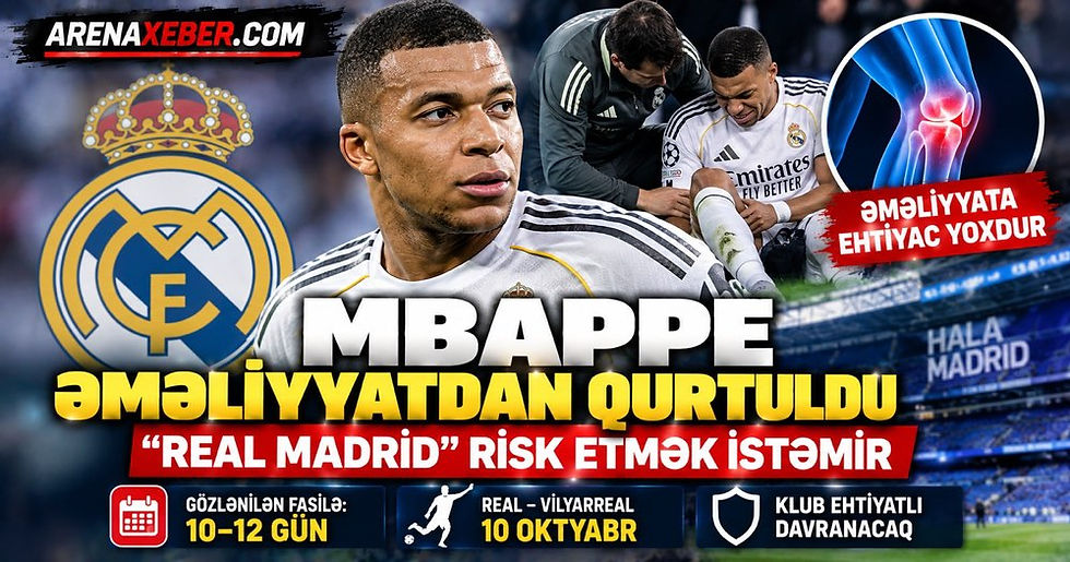 Kilian Mbappe Real Madriddə diz zədəsindən sonra bərpa olunur