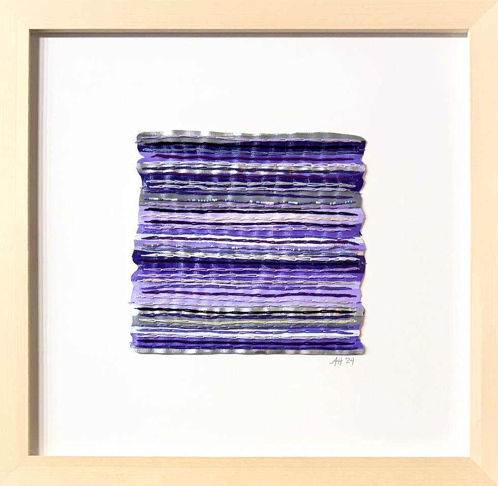 An Autumn Walk to the Stadium – original artwork by Amy Huser using embroidery and acrylic on canvas.