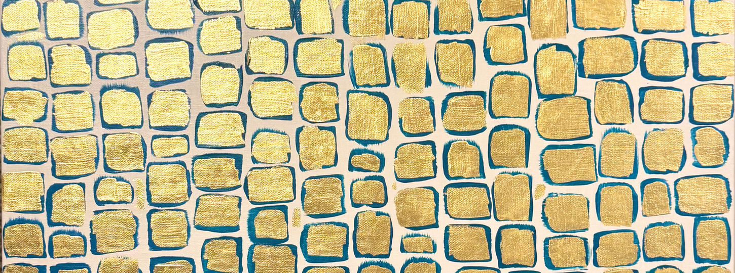 24k gold leaf and acrylic artwork on canvas by Amy Huser, abstract artist and founder of Amy Huser Art.