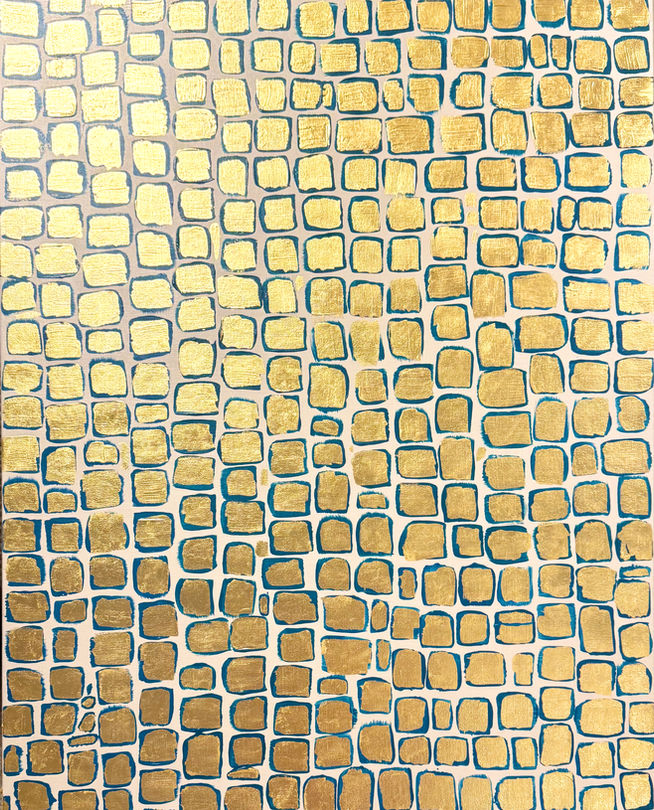 24k gold leaf and acrylic artwork on canvas by Amy Huser, abstract artist and founder of Amy Huser Art.