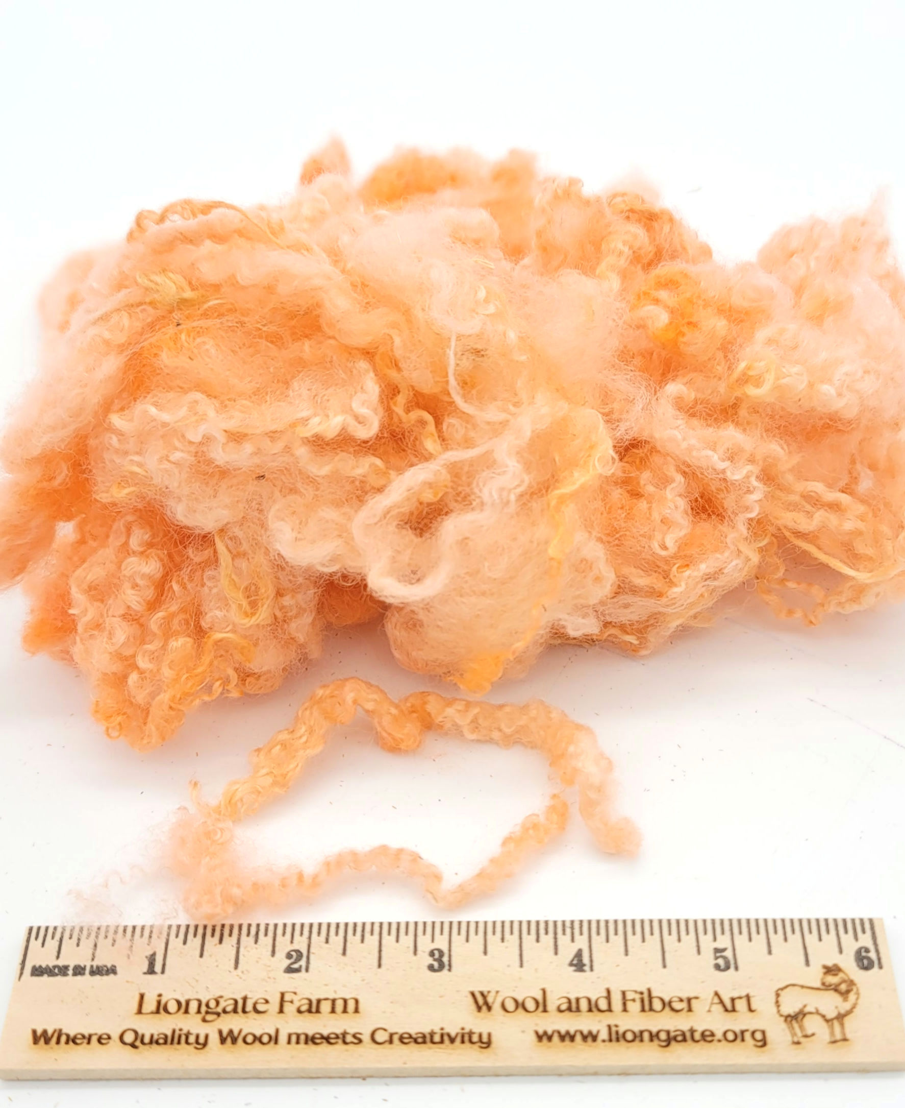 Hand Dyed Rainbow BFL Locks Just Peachy