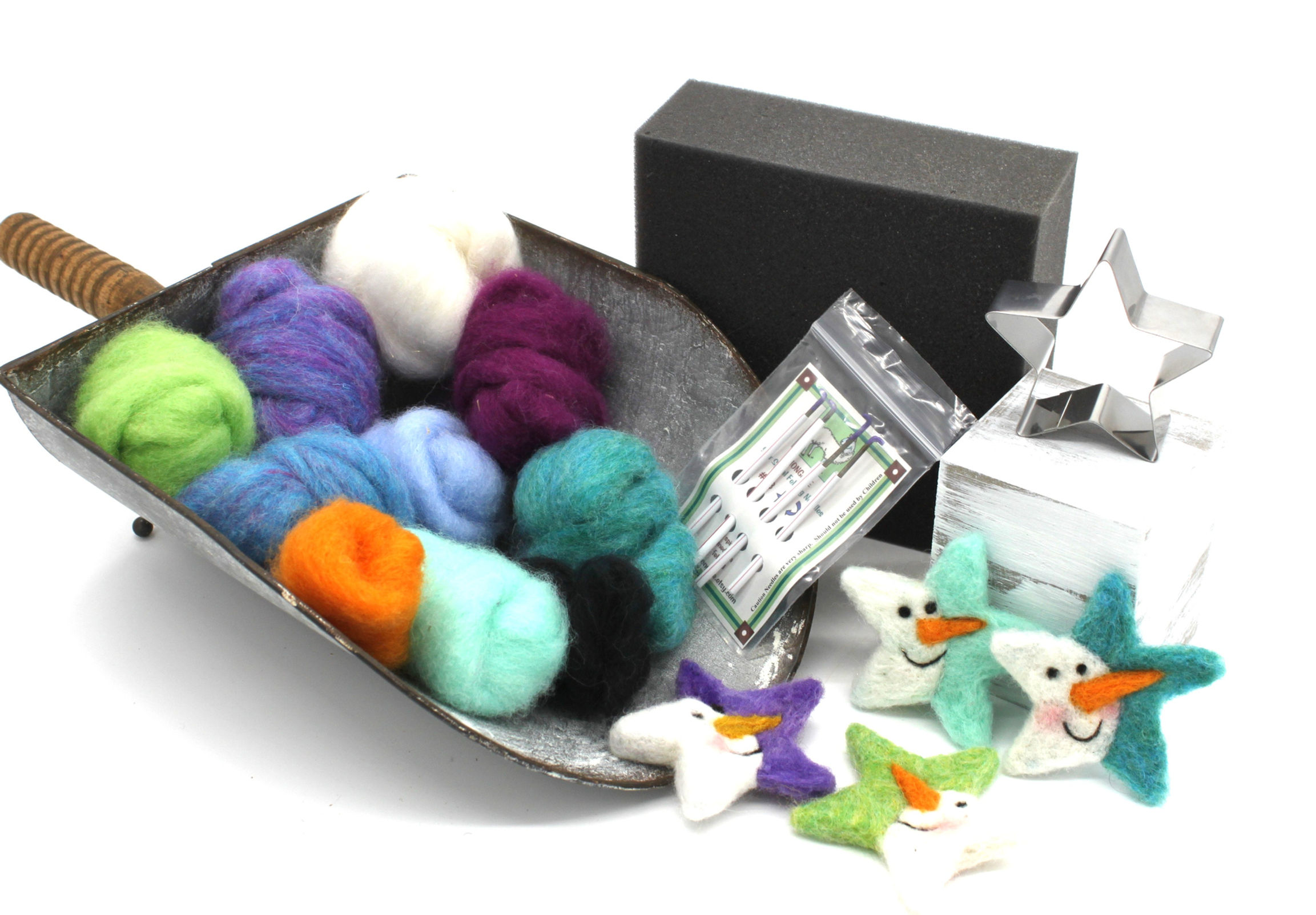 Beginning Felting Star Snowman Ornament Kit