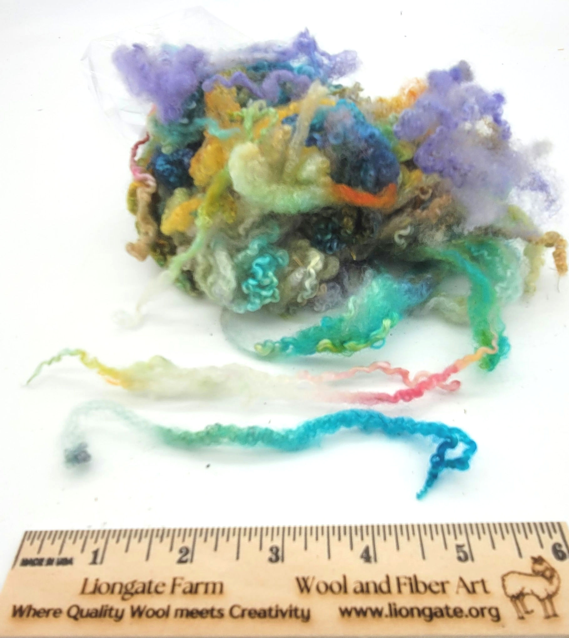 hand dyed rainbow bfl locks confetti