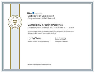 UX Design Creating Personas LinkedIn Certificate