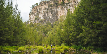 Hiking in Carnarvon Gorge, Central Queensland, Australia.