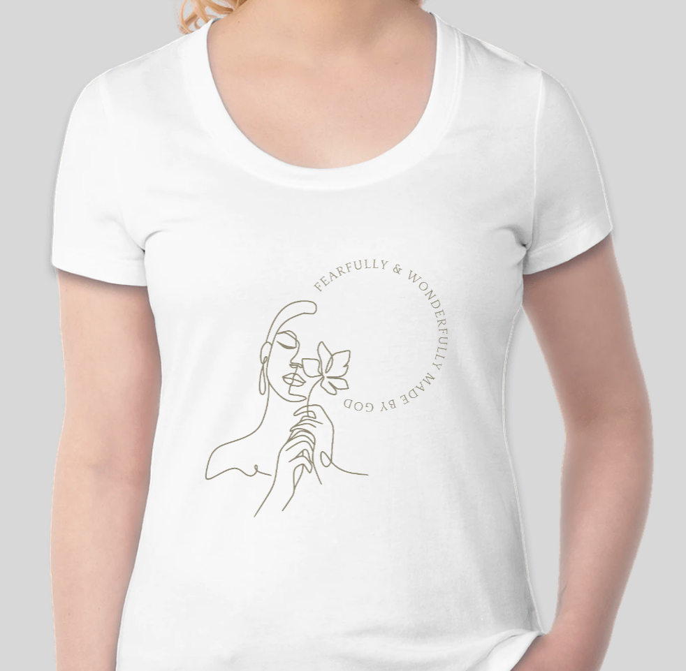 Fearfully & Wonderfully Made By God (Tan Logo) Short Sleeve