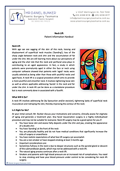 Neck lift care sheet by Brachioplasty care by Daniel Bunker Launceston, Tasmania