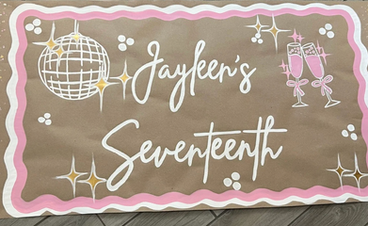Golden Pearl Designs and Events hand painted banners, Sealy Texas