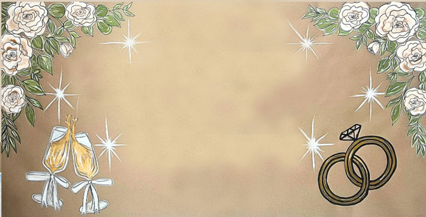 Golden Pearl Designs and Events hand painted banners and bottles, Sealy Texas