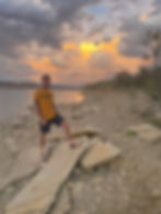 Sunrise and water activities camping