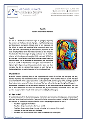 Facelift care sheet by Brachioplasty care by Daniel Bunker Launceston, Tasmania