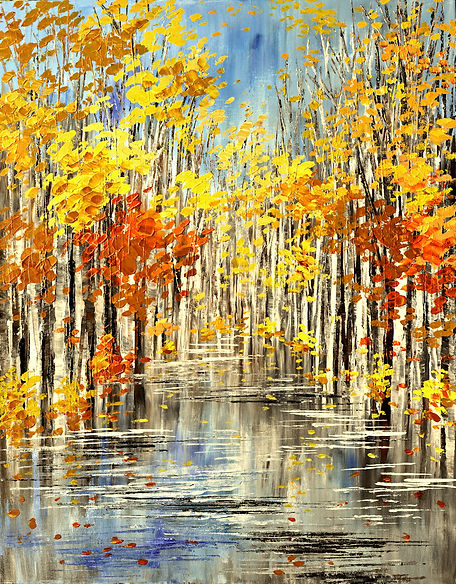 original fall landscape painting by Tatiana Iliina