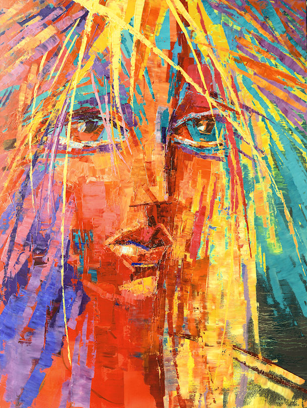 Untamed Spirit original large woman face painting by Tatiana iliina for sale and exhibition