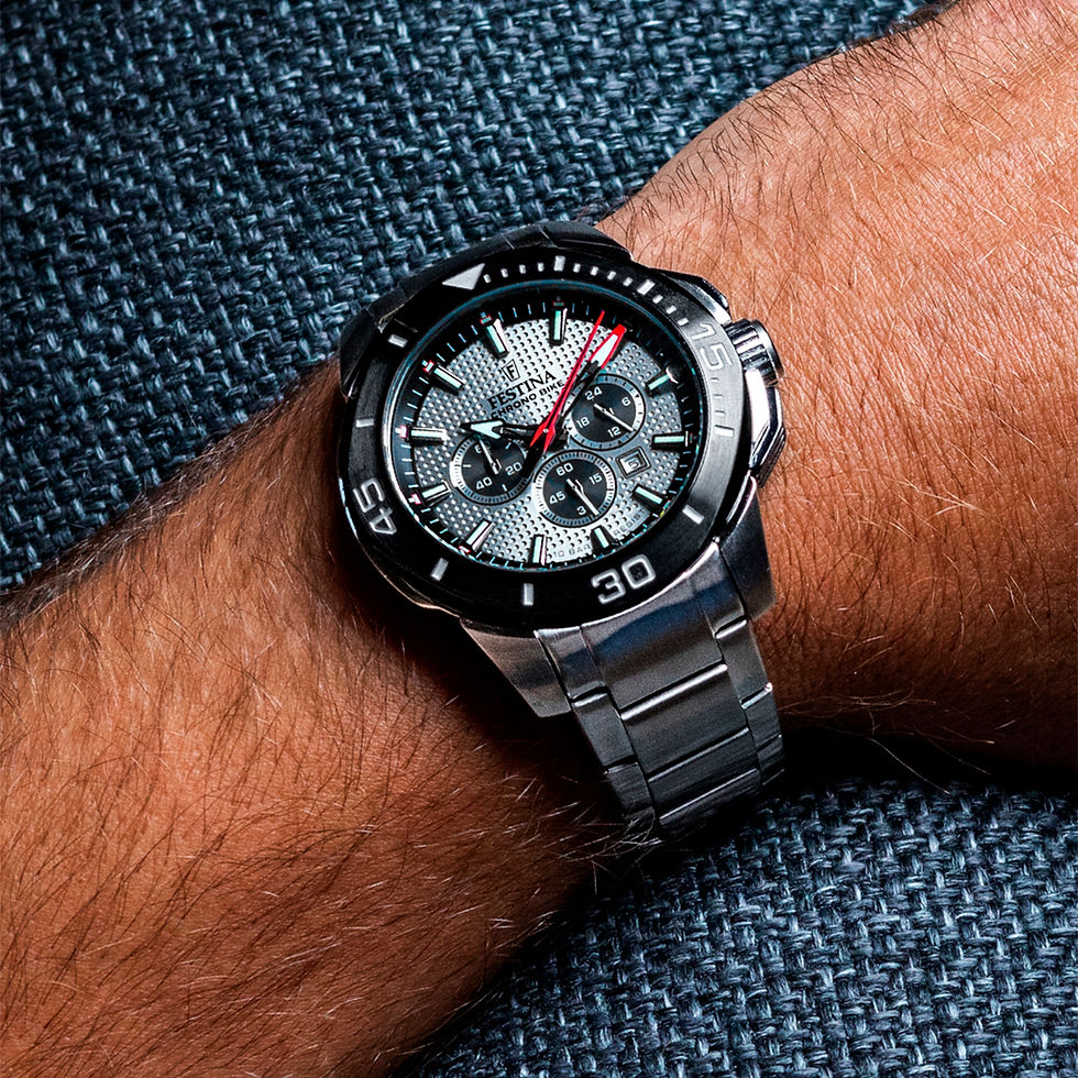 Thumbnail: FESTINA CHRONO BIKE WATCH F20641/1 GRAY STAINLESS STEEL STRAP 316L, MEN.