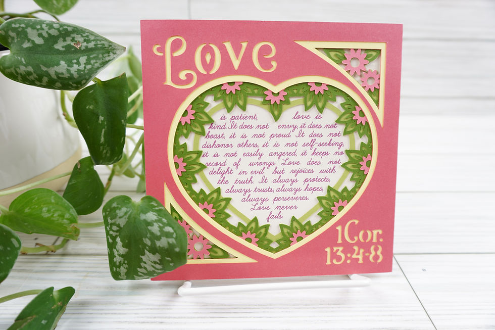Thumbnail: Love Is, Layered, Handcrafted Card, 5 x 5