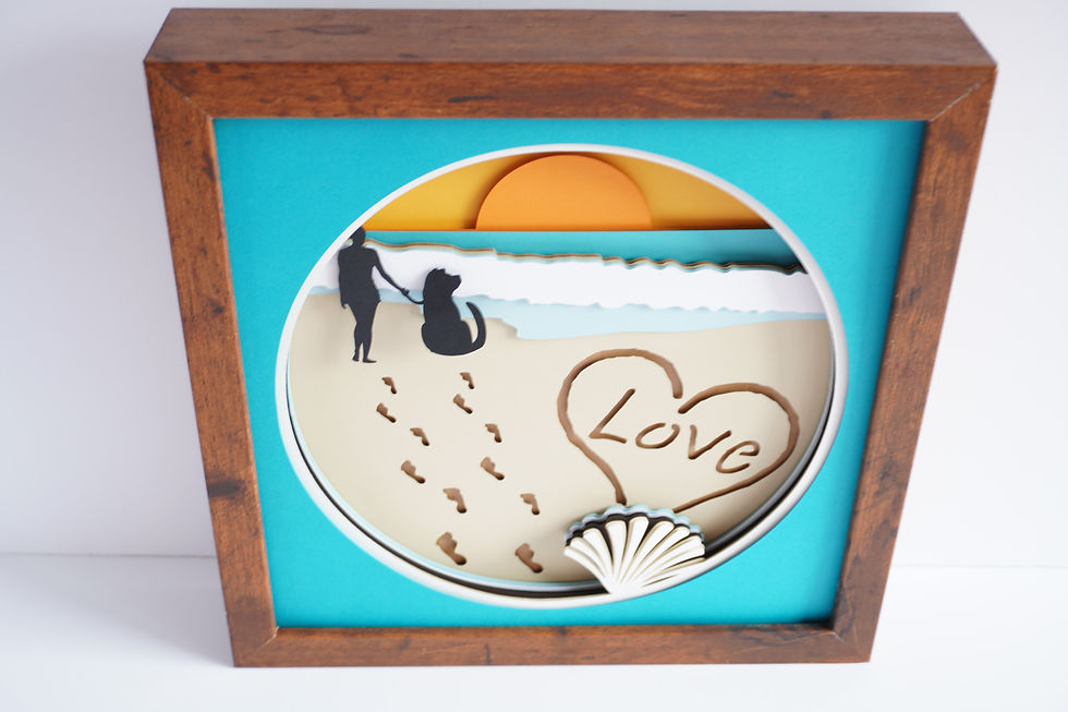 Thumbnail: Dog on Beach 3D Shadow Box