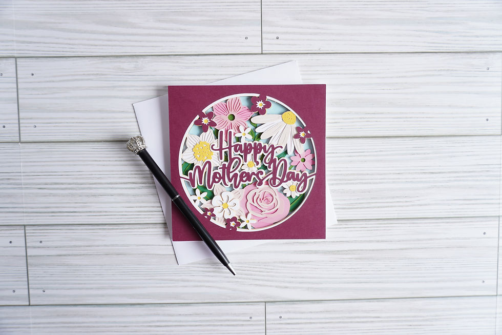 Happy Mother's Day Floral, Layered, Handcrafted Card, 5