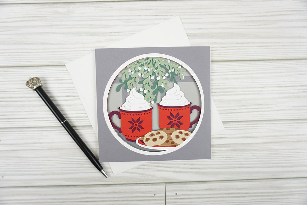 Thumbnail: Mistletoe, Layered, Handcrafted Card, 5 x 5