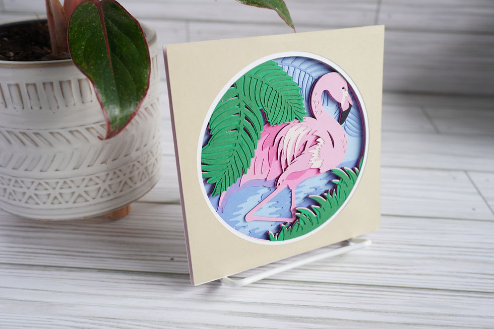 Thumbnail: Hand crafted card of a flamingo
