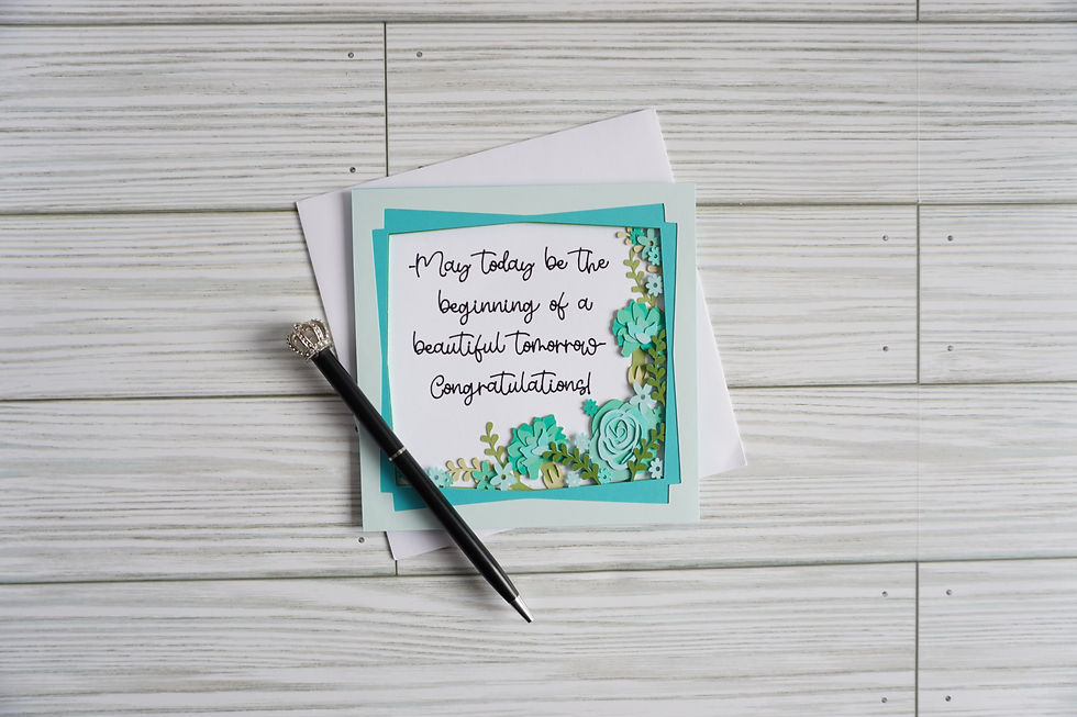 Thumbnail: Wedding, Congratulations, Layered, Handcrafted Card, 5 x 5