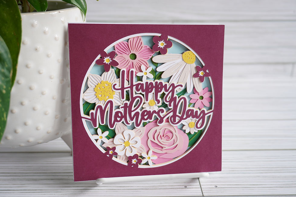 Thumbnail: Happy Mother's Day Floral, Layered, Handcrafted Card, 5